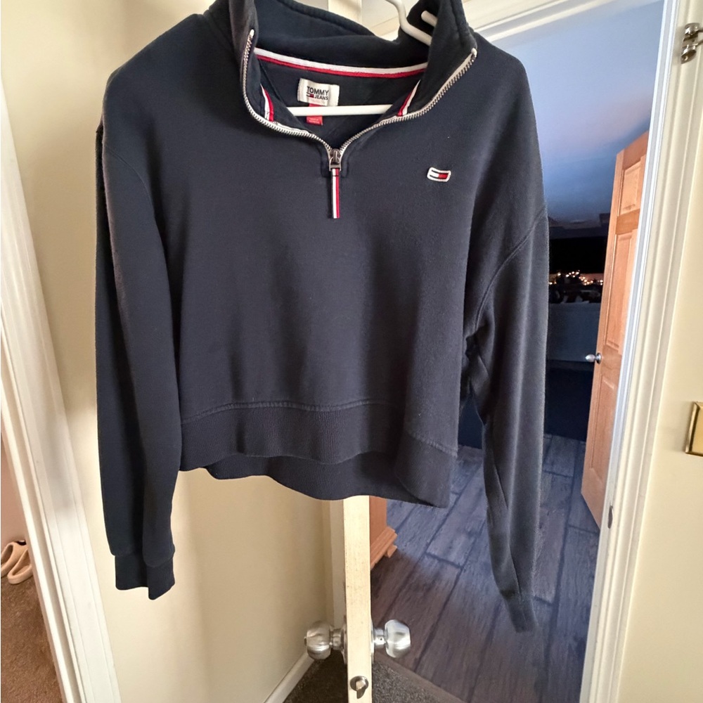 Tommy Hilfiger Women's Navy Quarter-Zip Sweater